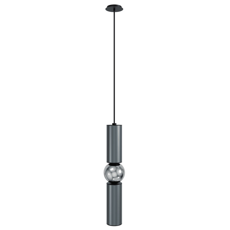 Cicada Grey Aluminum & Chrome 17" Industrial Globe Pendant