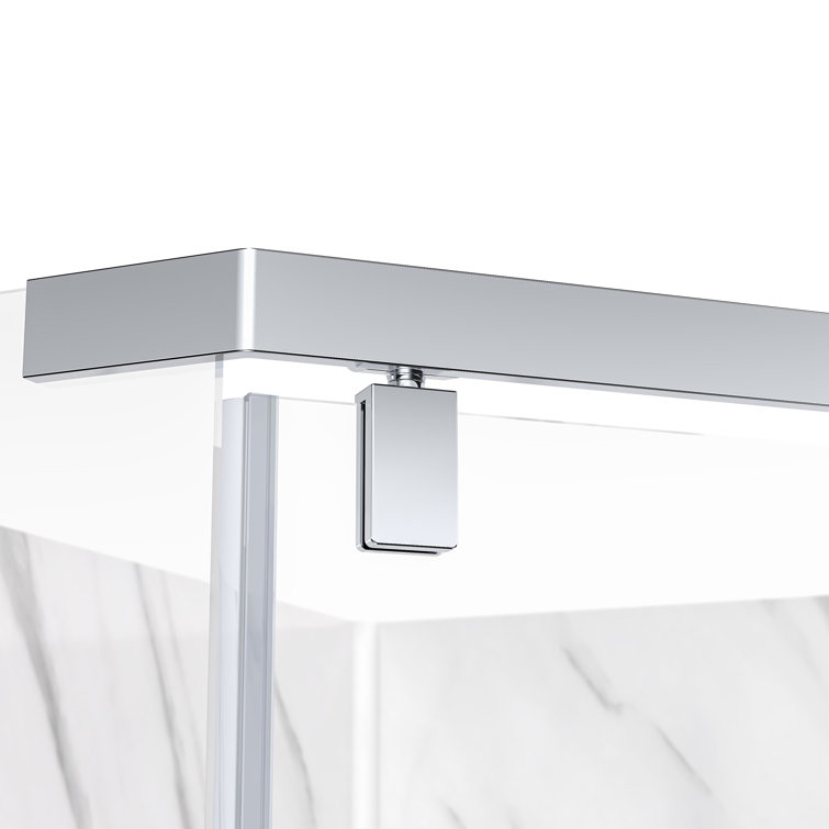 36'' W x 79'' H Chrome Neo-Angle Shower Kit with Marble Finish