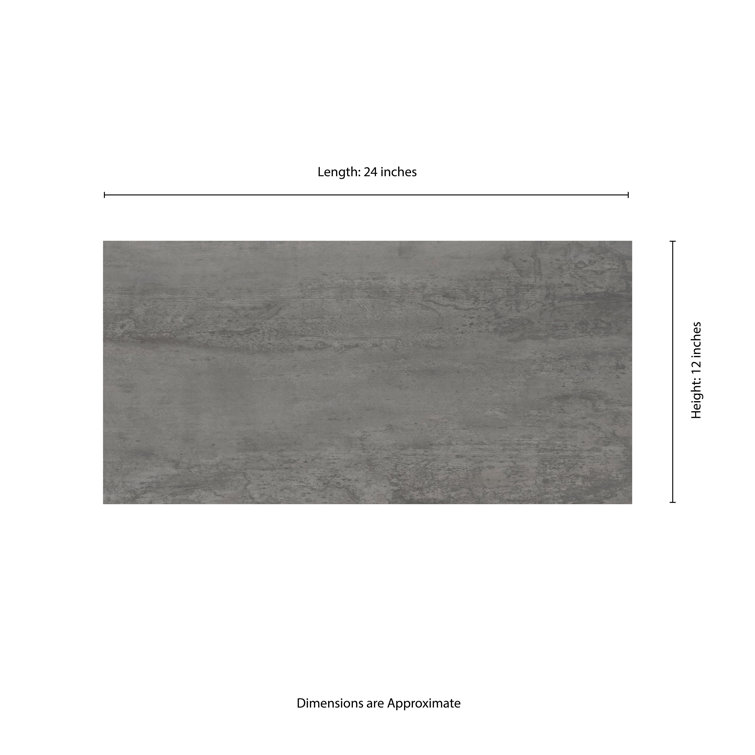 Oxide Magnetite 12'' x 24'' Matte Metallic Porcelain Tile