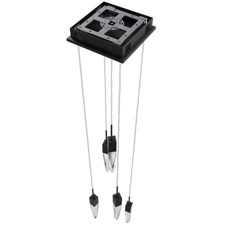 Aspen Contemporary Matte Black Crystal Pendant Light 12"w x 144"h