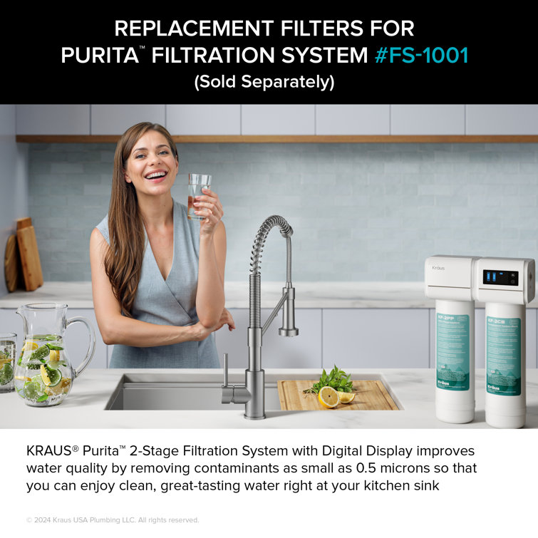 Kraus 2-Stage Under Sink Water Filter Replacement Cartridges