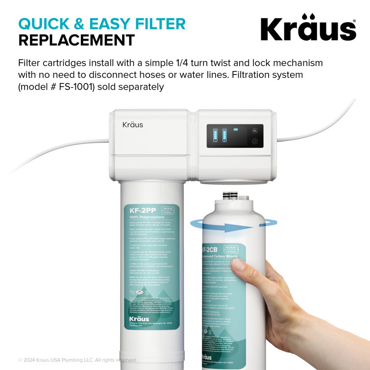 Kraus 2-Stage Under Sink Water Filter Replacement Cartridges