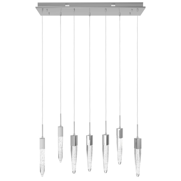 Aspen Seeded Crystal LED Linear Pendant in Polished Chrome