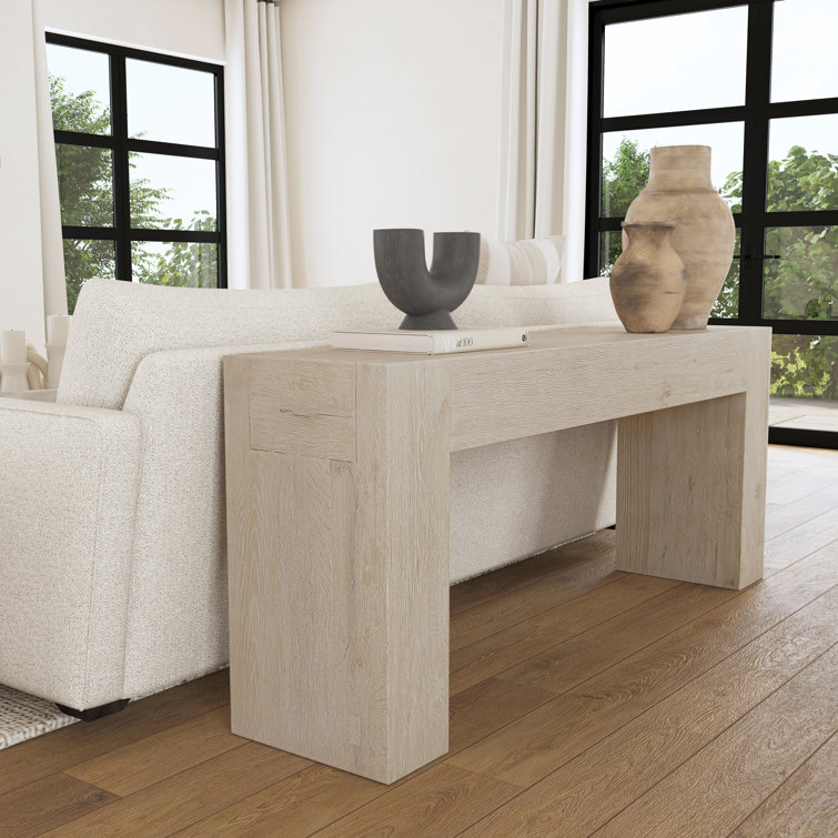 Elise 72" Brown Solid Wood Console Table with Storage