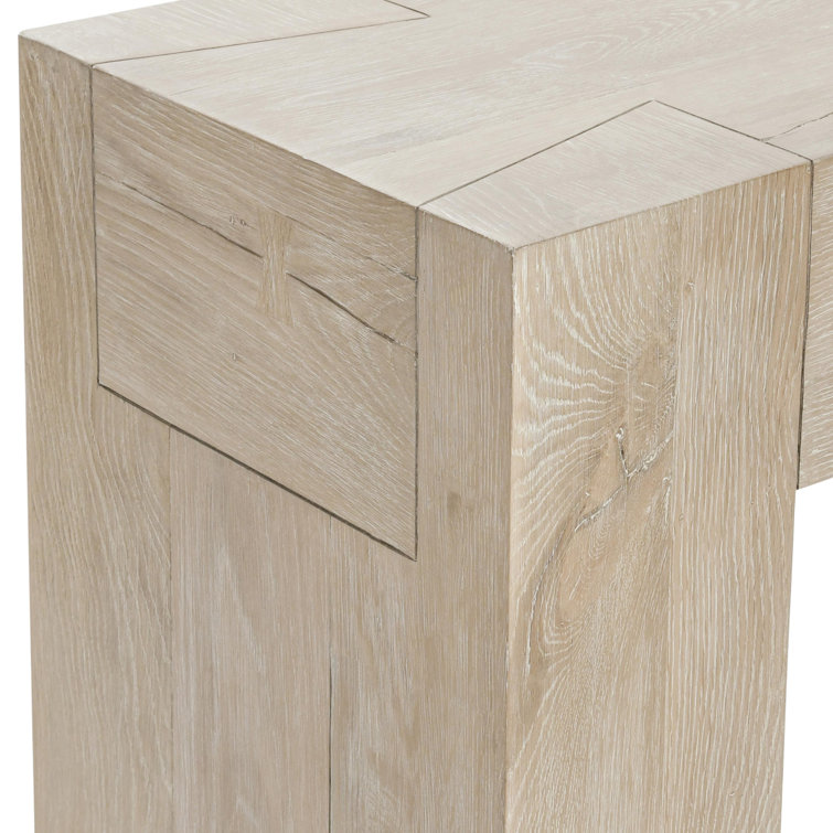 Meadow White 72" Solid Wood Console Table with Storage