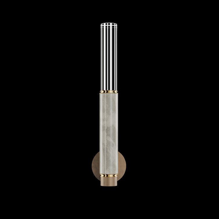 Antonia 21.75" Brass and Bronze LED Sconce with Smoke Finish