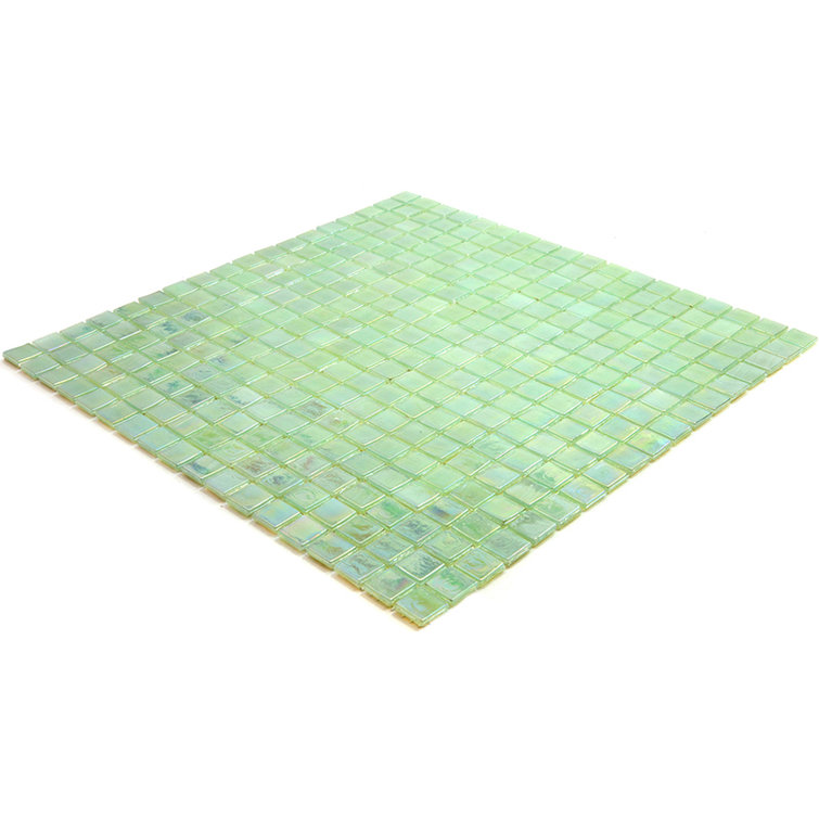 Ultramarine Green Iridescent Glass Mosaic Wall and Floor Tile
