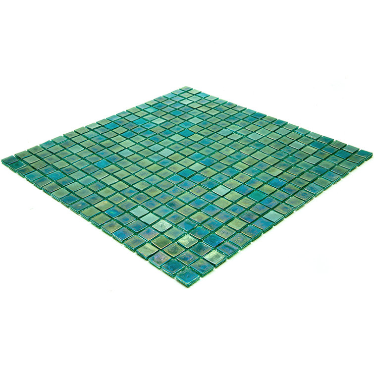 Green-Blue Glossy Glass Mosaic Wall and Floor Tile