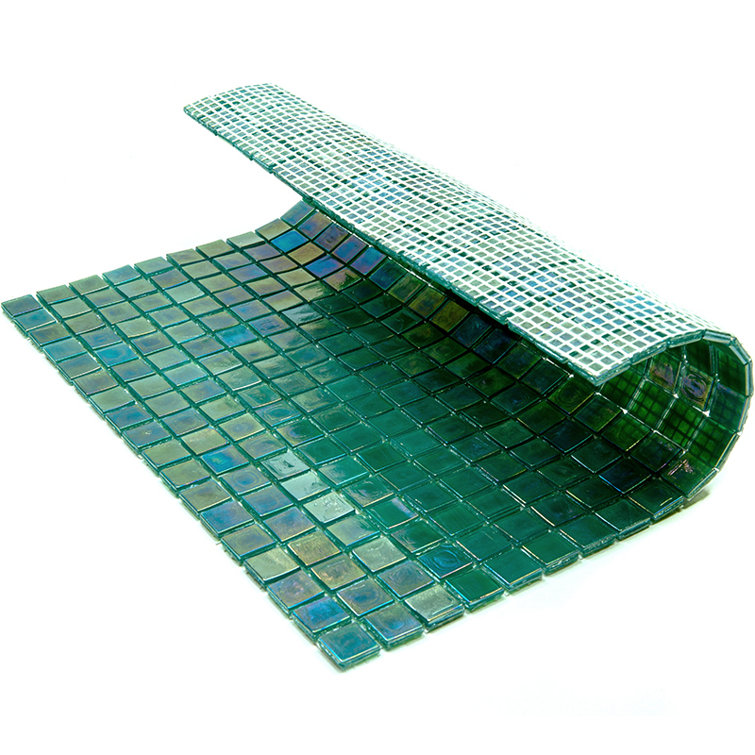 Green-Blue Glossy Glass Mosaic Wall and Floor Tile