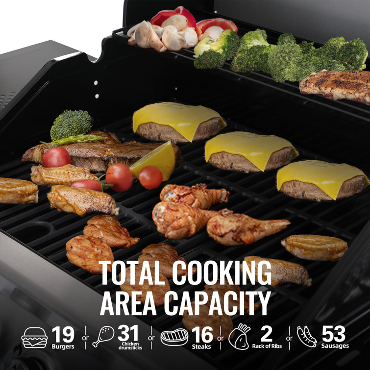 Royal Gourmet 4-Burner Black and Silver Stainless Steel Propane Gas Grill