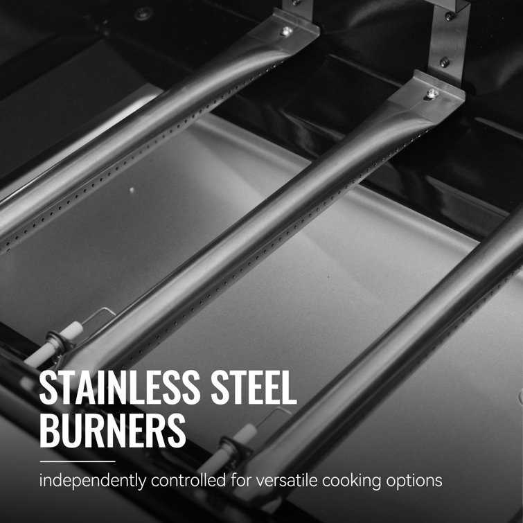 Royal Gourmet 4-Burner Black and Silver Stainless Steel Propane Gas Grill