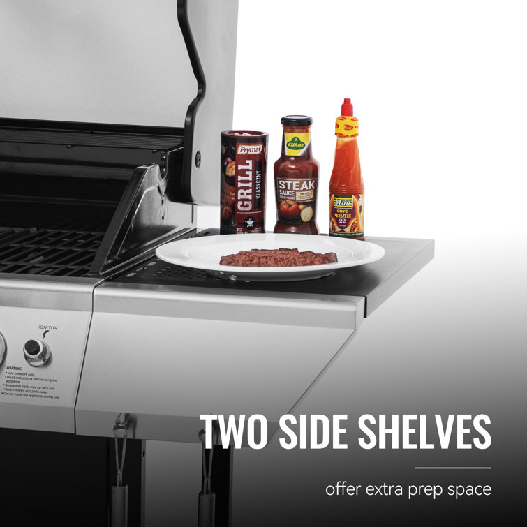 Royal Gourmet 4-Burner Black and Silver Stainless Steel Propane Gas Grill