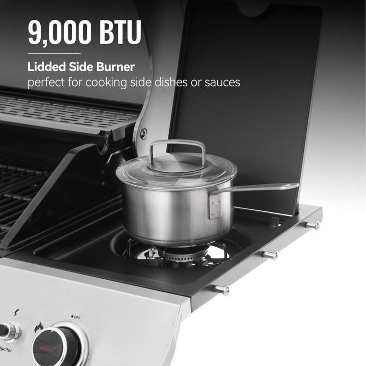 Stainless Steel 6-Burner Propane Gas Grill with Side Burner