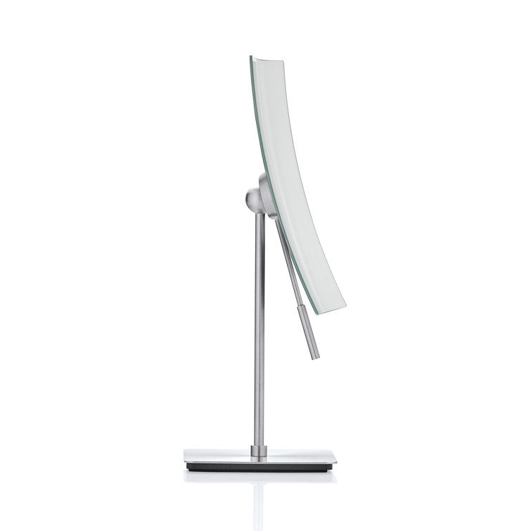 Vista Rectangular Nickel Alloy Steel Countertop Cosmetic Mirror 5x Magnification