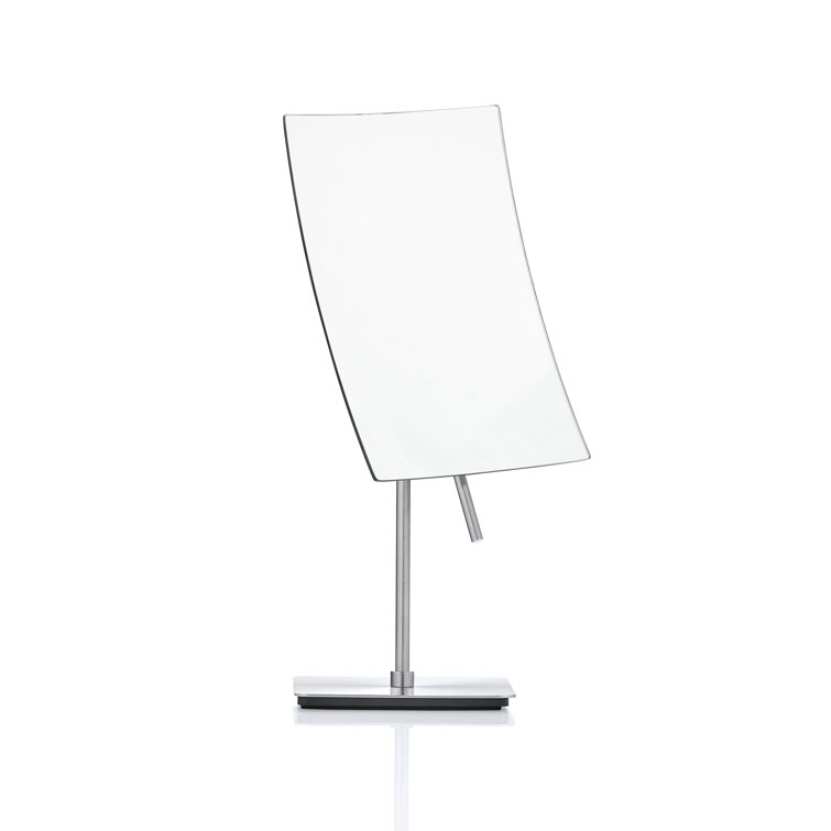 Vista Rectangular Nickel Alloy Steel Countertop Cosmetic Mirror 5x Magnification