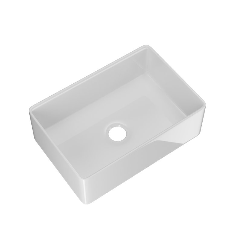 White Fireclay Single Basin Farmhouse Workstation Kitchen Sink