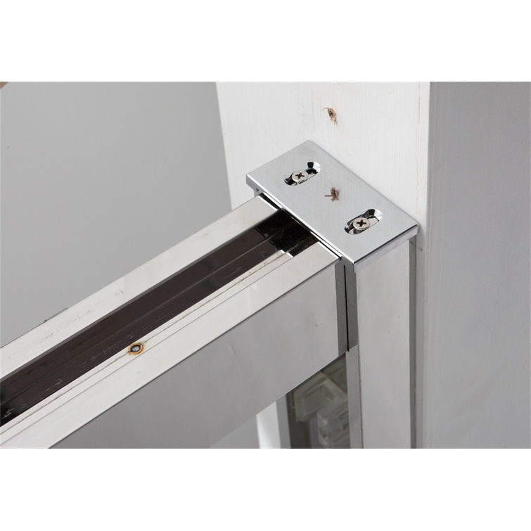 60" Chrome Frameless Double Sliding Shower Door with Clear Glass