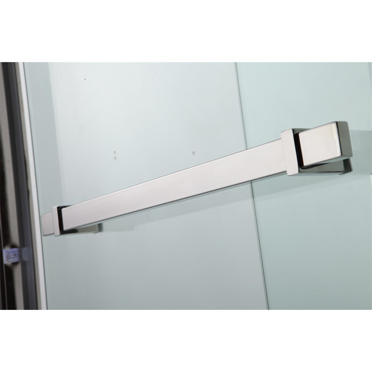 60" Chrome Frameless Double Sliding Shower Door with Clear Glass