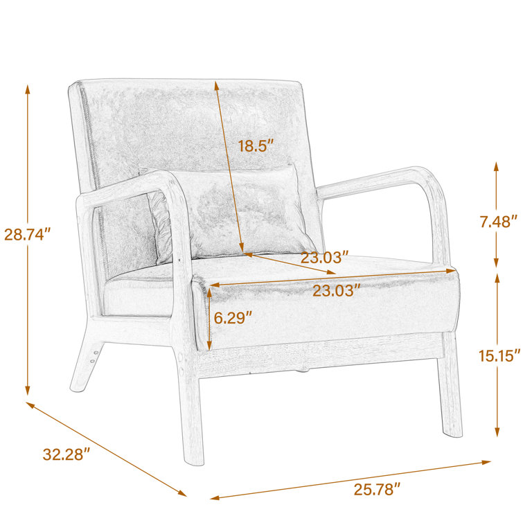 Light Brown Faux Leather and Wood Accent Chair Set