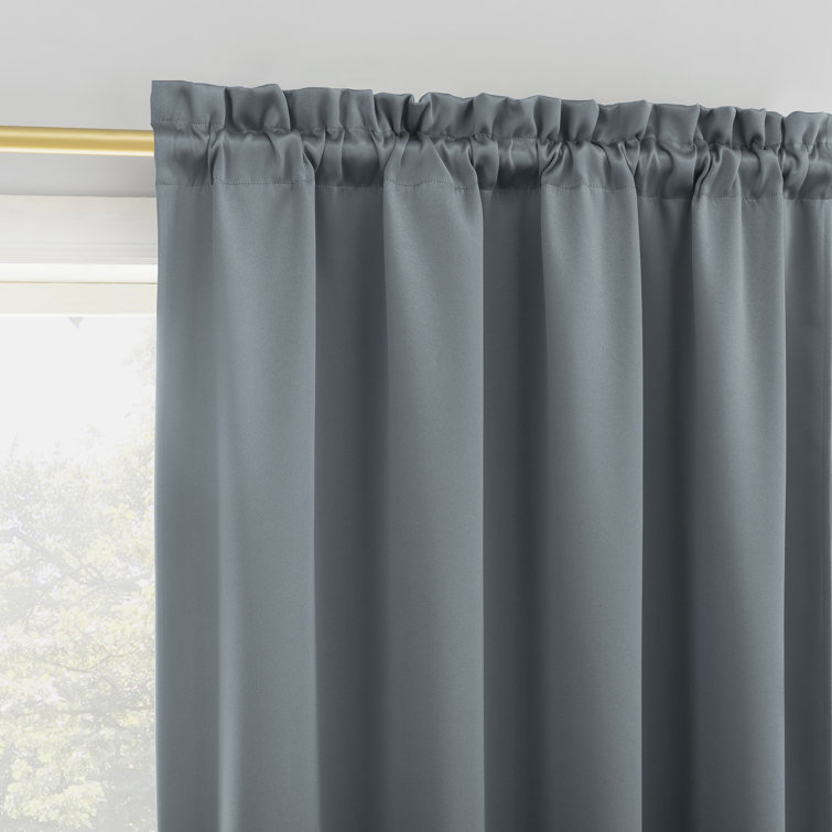 Gray Thermal Blackout Rod Pocket Curtain Panel