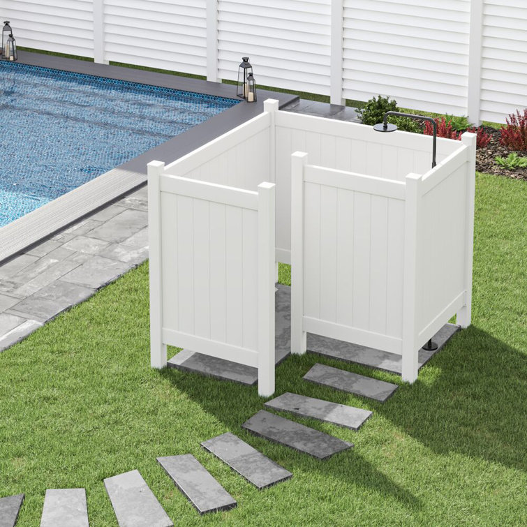 5 ft x 3.5 ft White Vinyl Privacy Fence Panel
