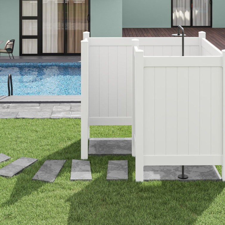 5 ft x 3.5 ft White Vinyl Privacy Fence Panel