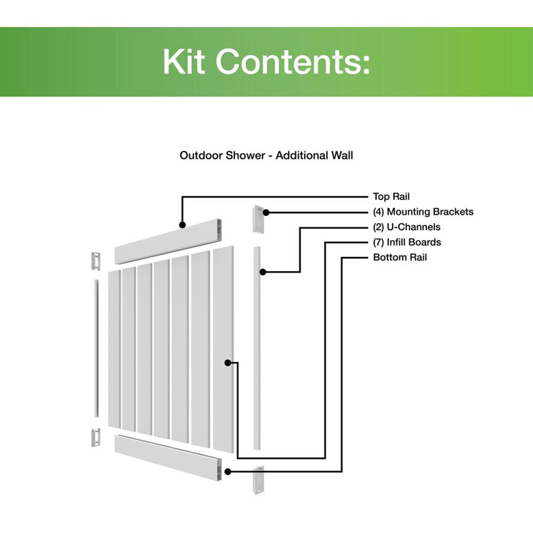 5 ft x 3.5 ft White Vinyl Privacy Fence Panel