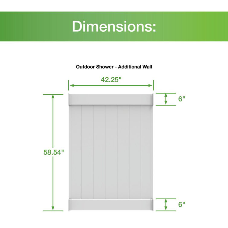 5 ft x 3.5 ft White Vinyl Privacy Fence Panel