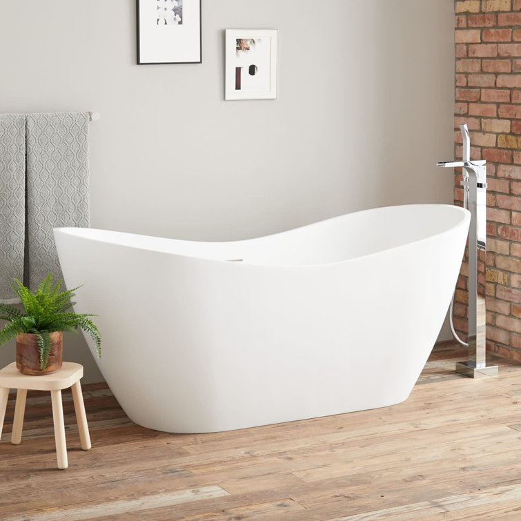 Sheba 67" White Resin Freestanding Soaking Tub