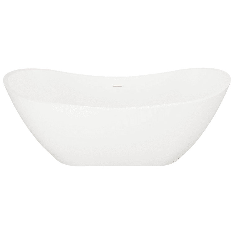 Sheba 72" White Solid Surface Freestanding Soaking Tub