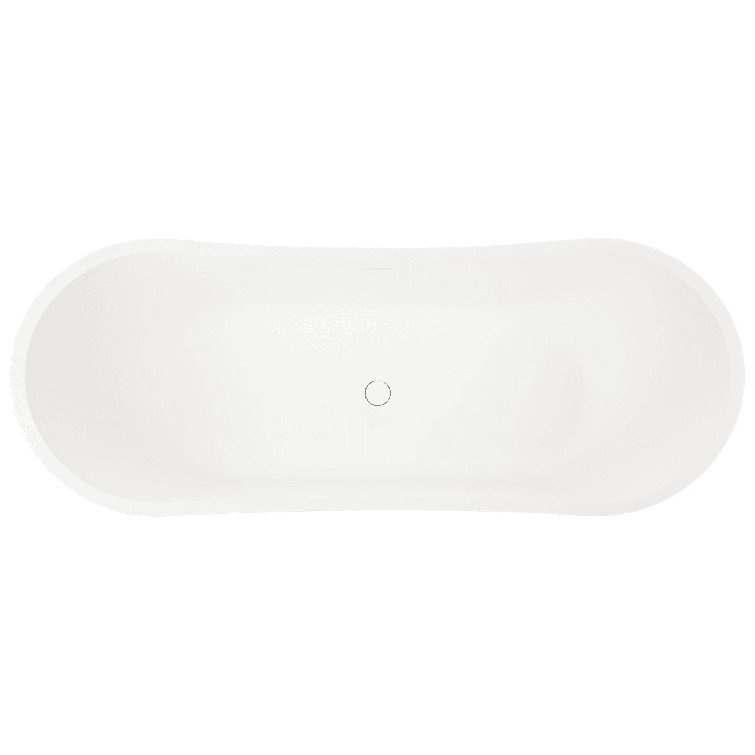 Sheba 72" White Solid Surface Freestanding Soaking Tub
