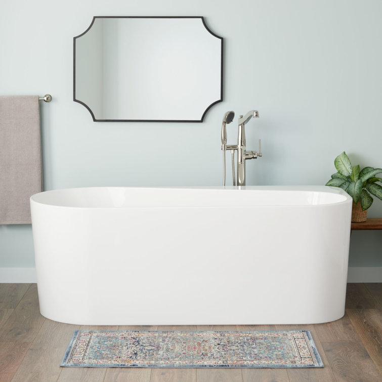 Dellway 66" Glossy White Acrylic Freestanding Soaking Tub