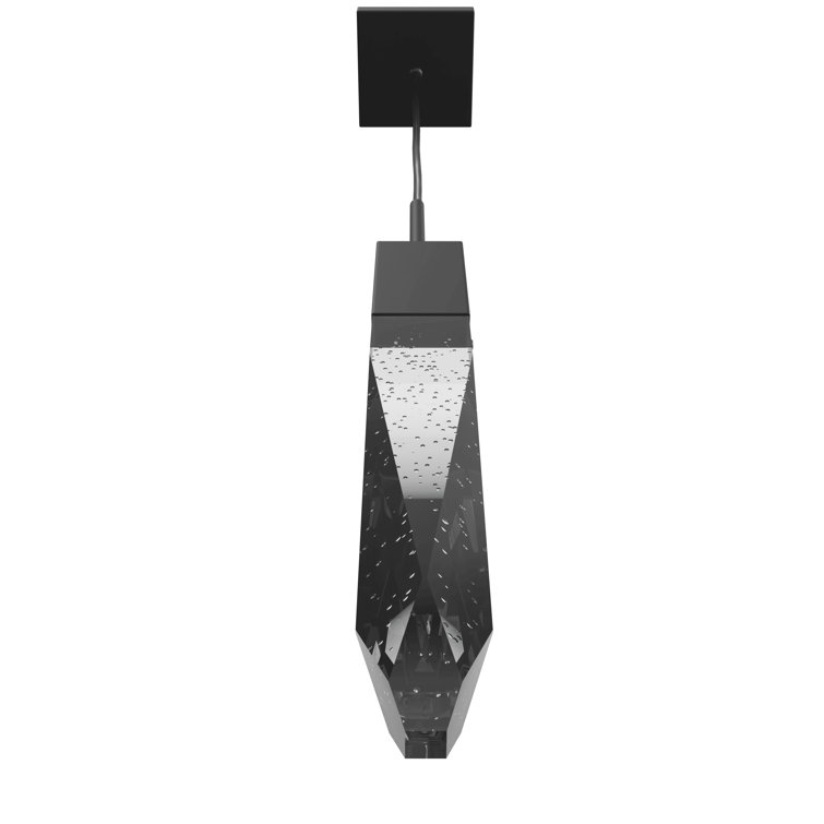 120" Matte Black LED Mini Pendant with Clear Crystal Shade