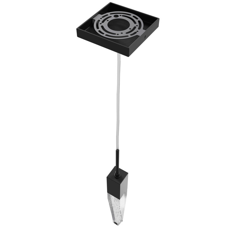 120" Matte Black LED Mini Pendant with Clear Crystal Shade