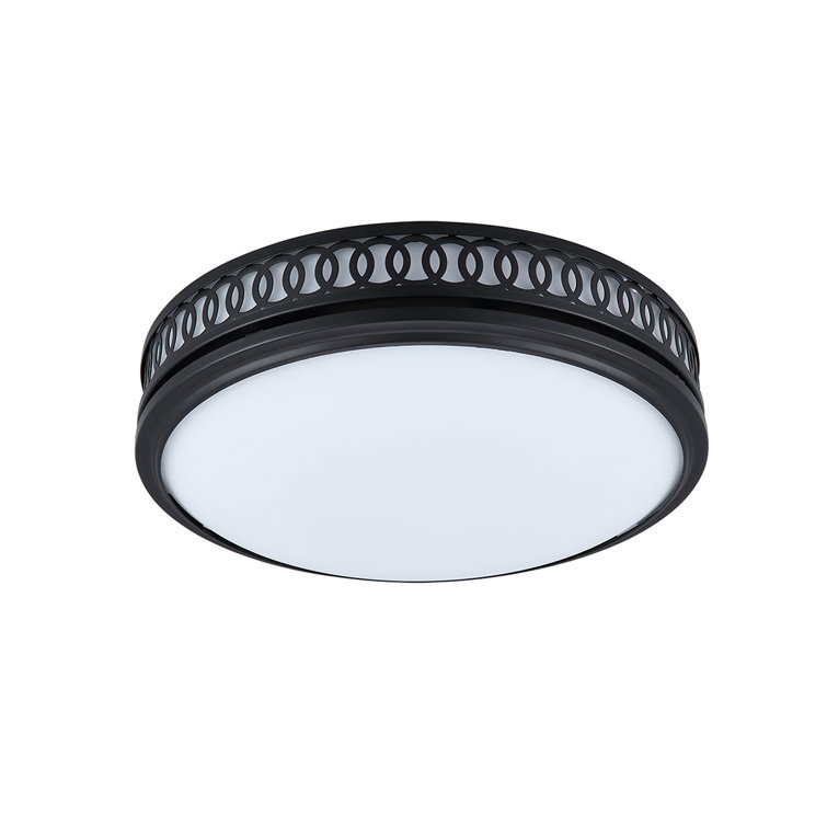 Matte Black Round LED Bathroom Exhaust Fan with Frosted Glass