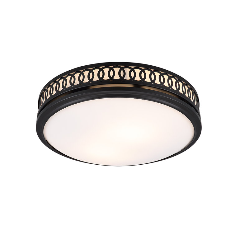 Matte Black Round LED Bathroom Exhaust Fan with Frosted Glass