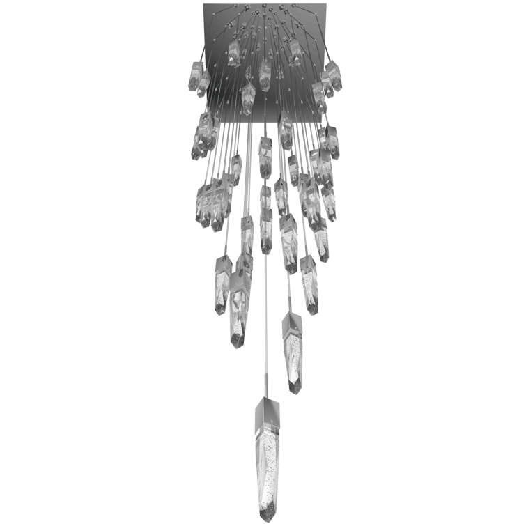 Aspen 41-Light Crystal LED Tiered Chandelier in Chrome