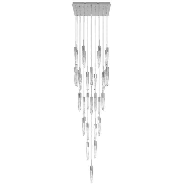 Aspen 41-Light Crystal LED Tiered Chandelier in Chrome