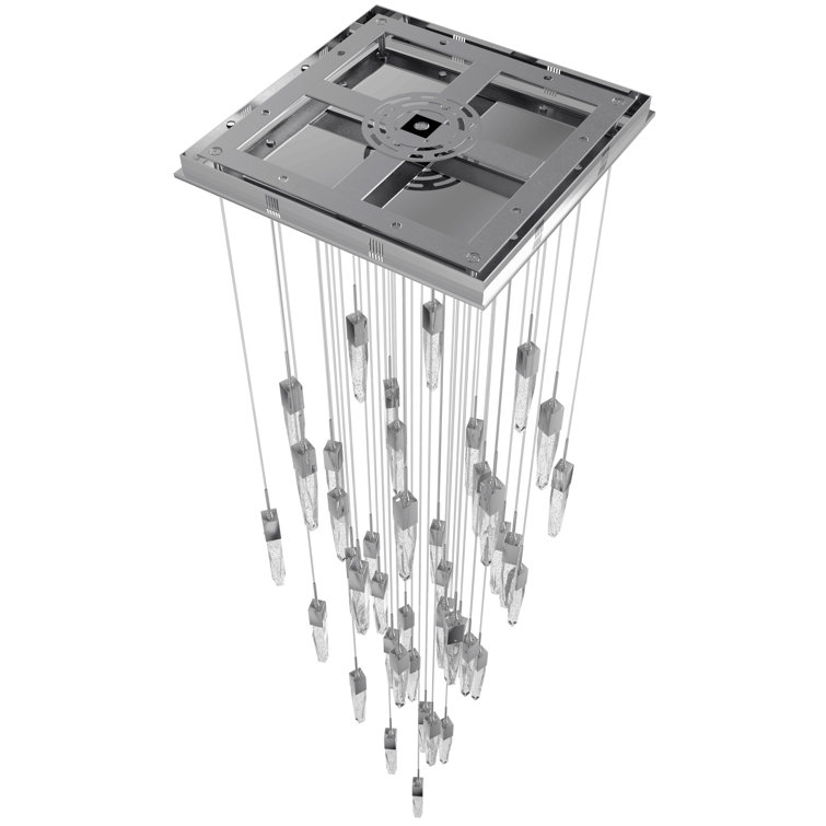 Aspen 41-Light Crystal LED Tiered Chandelier in Chrome
