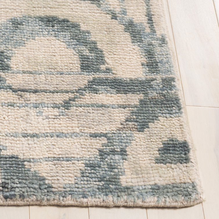 Gray Hand-Knotted Wool Rectangular 6' x 9' Rug