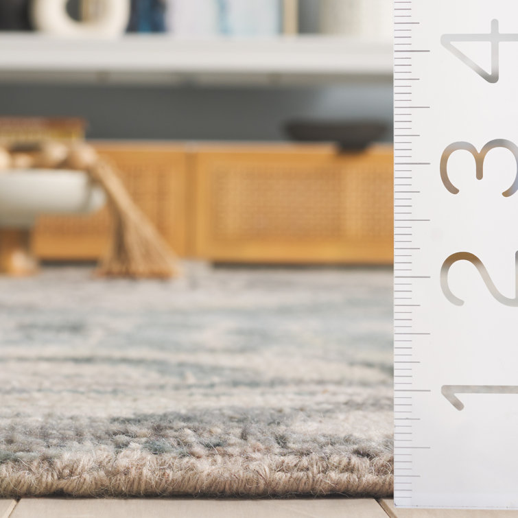 Gray Hand-Knotted Wool Rectangular 6' x 9' Rug