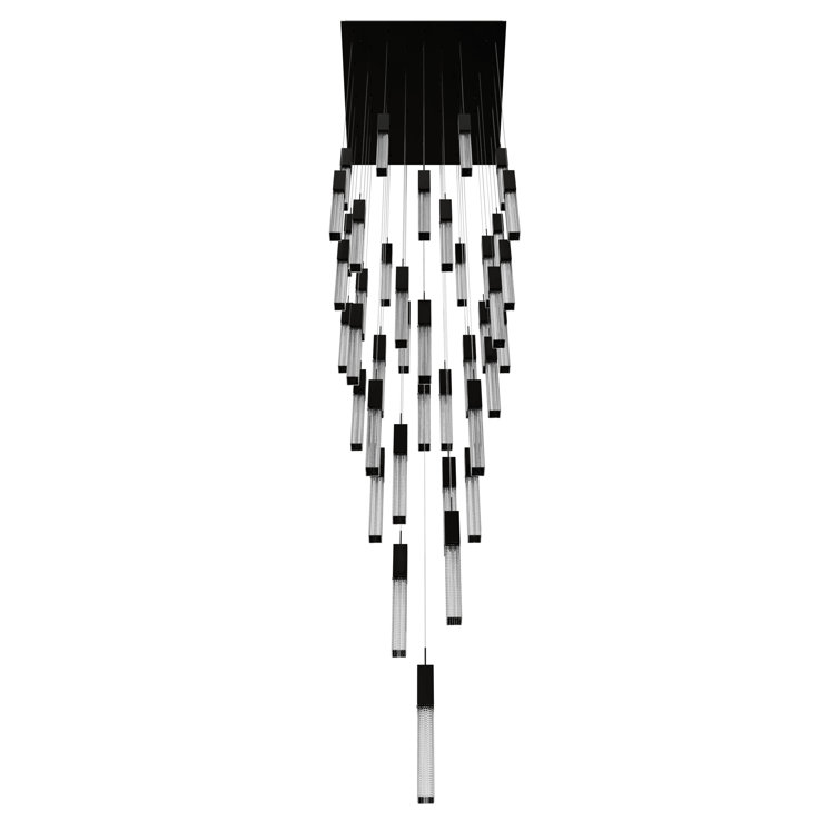 Dark Bronze 41-Light Glass Cluster Pendant Chandelier