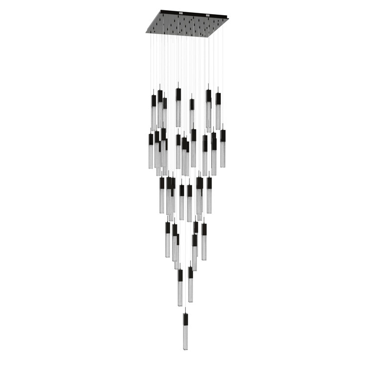 Dark Bronze 41-Light Glass Cluster Pendant Chandelier