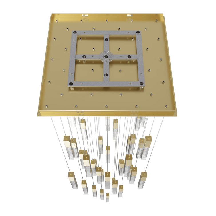 Elegant Glacier 41-Light LED Brass & Glass Cluster Pendant