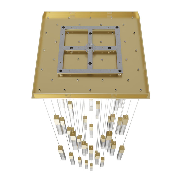 Contemporary 41-Light Brass & Crystal Cluster Chandelier