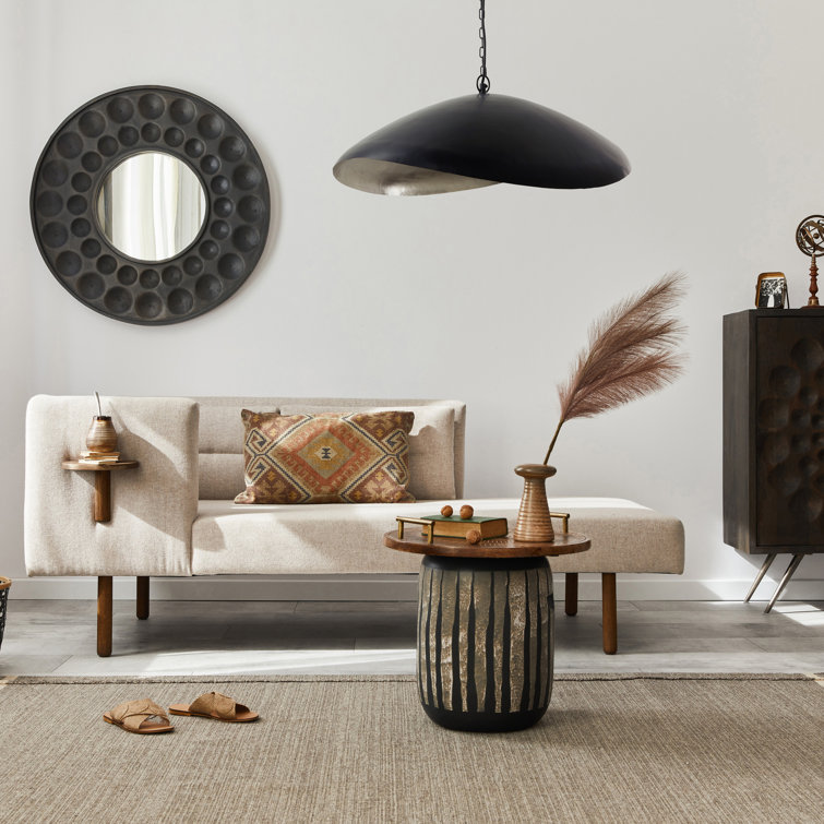 Jane Industrial Matte Black and Silver Dome Pendant Light