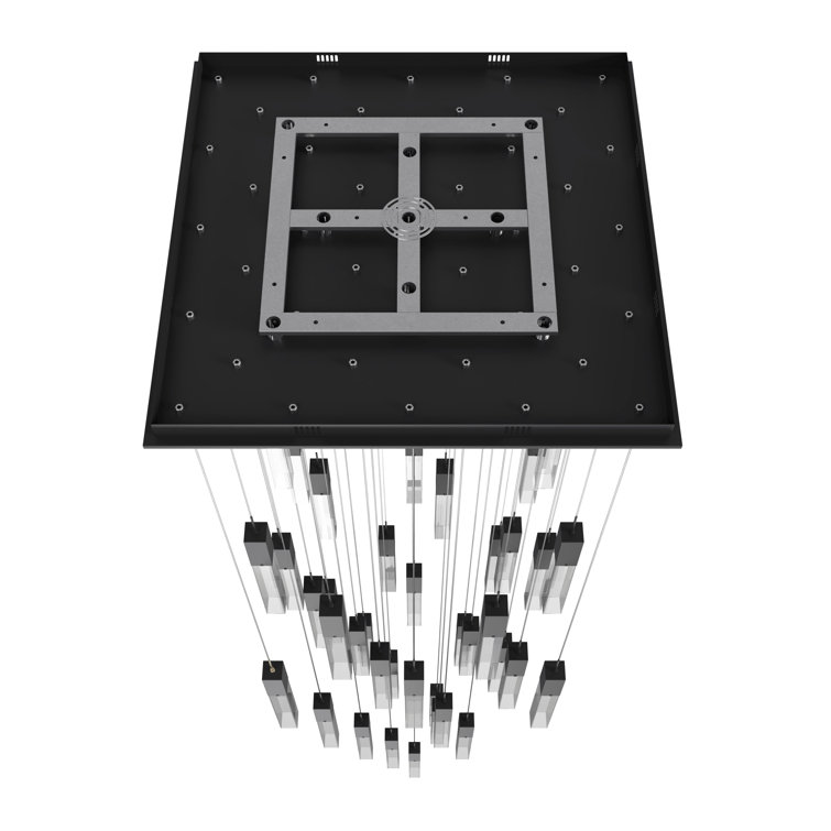 Matte Black Crystal LED 41-Light Tiered Chandelier
