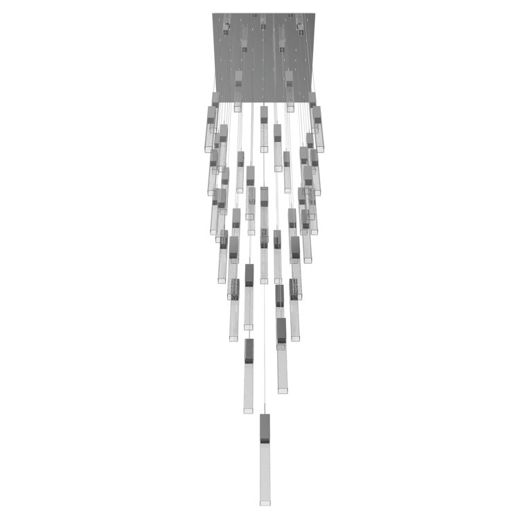 Aurora 41-Light Chrome LED Glass Cluster Pendant