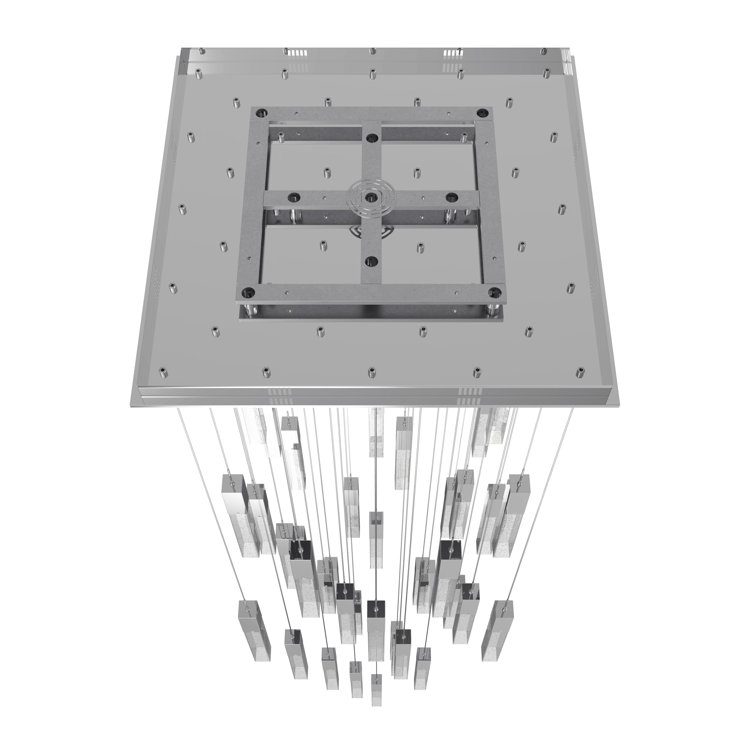 Aurora 41-Light Chrome LED Glass Cluster Pendant