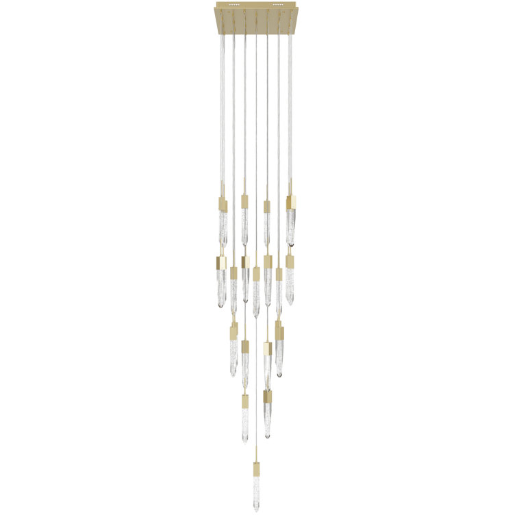 Glacier 41-Light Dark Bronze Glass LED Pendant